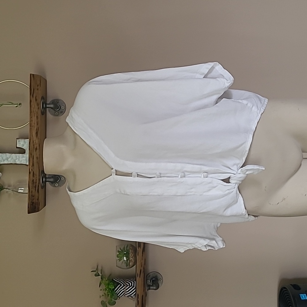 Button Down Cropped Tee - image 1